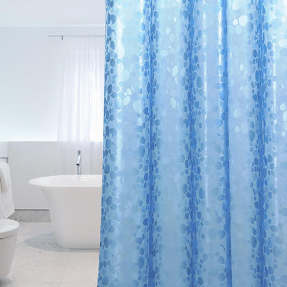 Duschvorhang Anti-Schimmel mit Magneten 183x183cm Blau Steinmuster