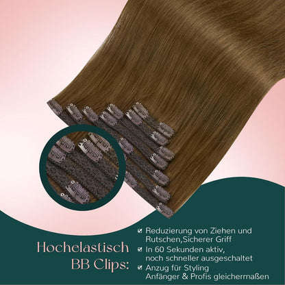 56cm Echthaar Haarverlängerung Clip-in #4