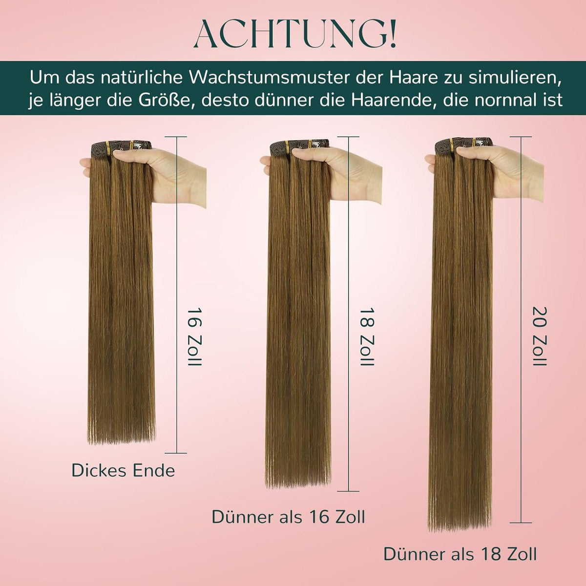 56cm Echthaar Haarverlängerung Clip-in #4