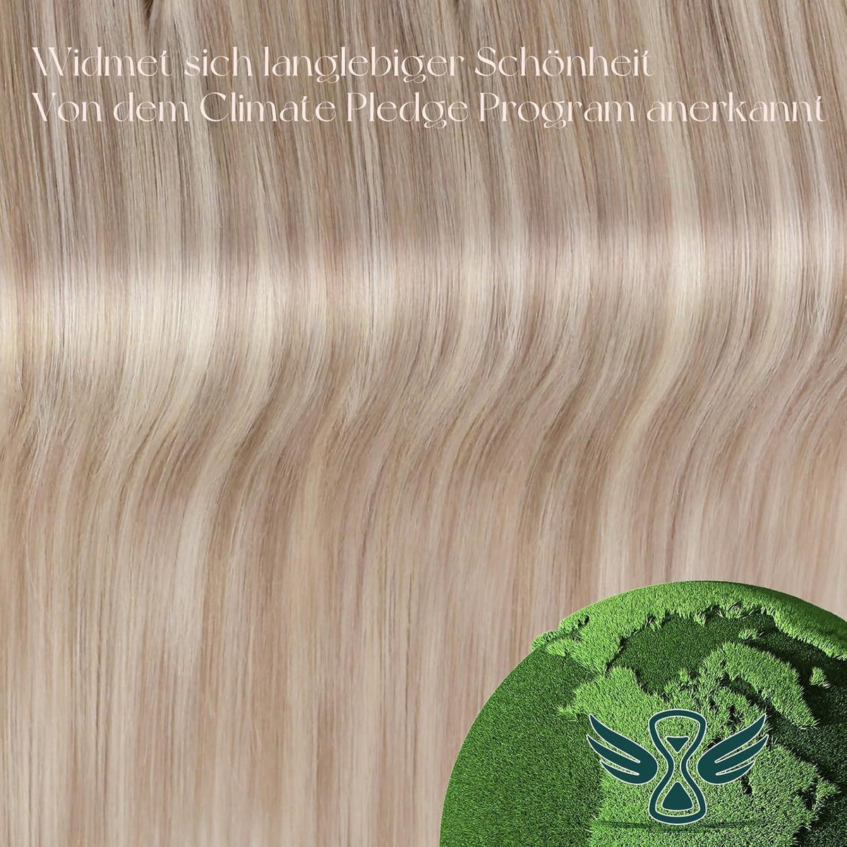 Clip-in Echthaar Extensions Blond Aschblond Gelb 40cm