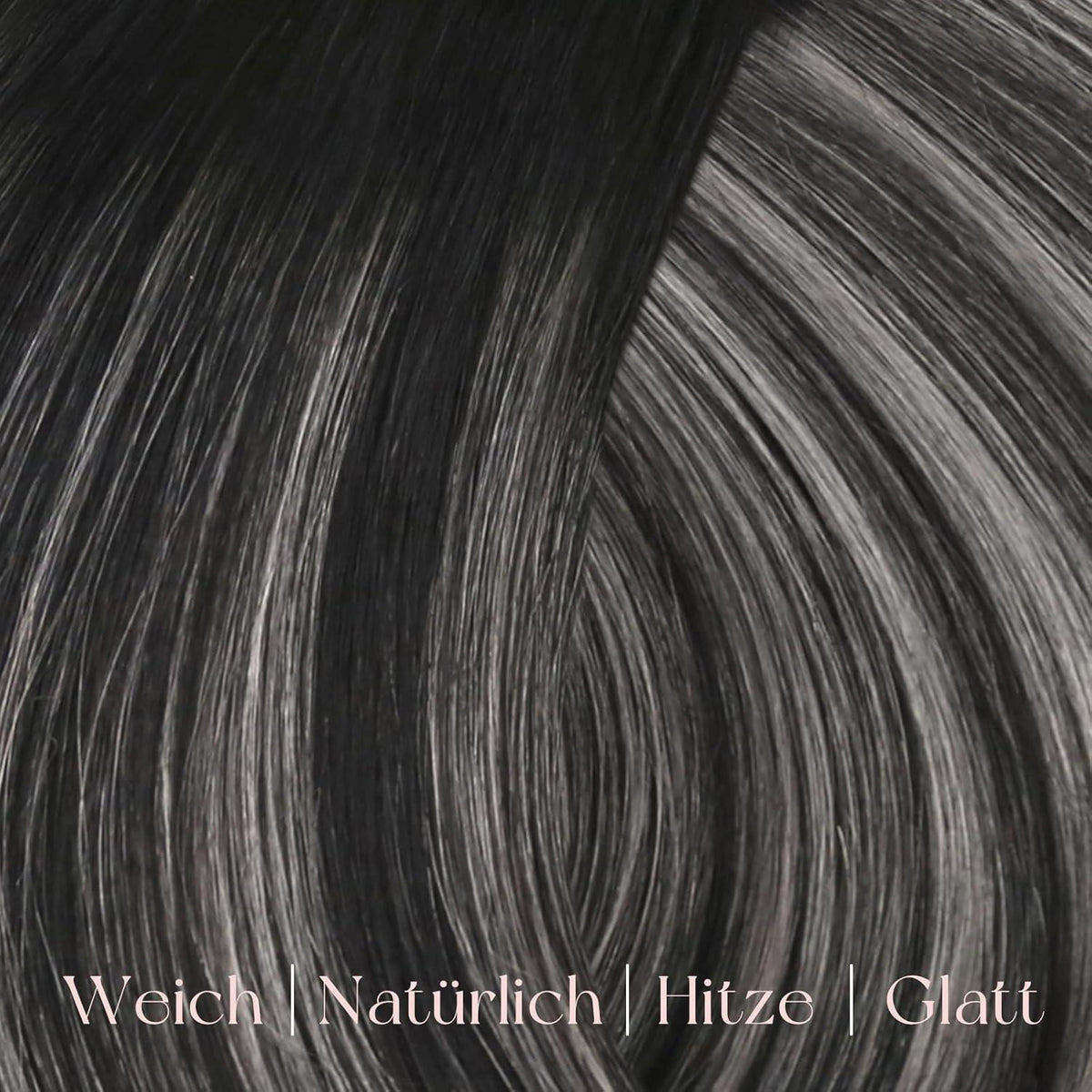 Clip-in Echthaarverlängerung Schwarz-Silber Mix 50cm
