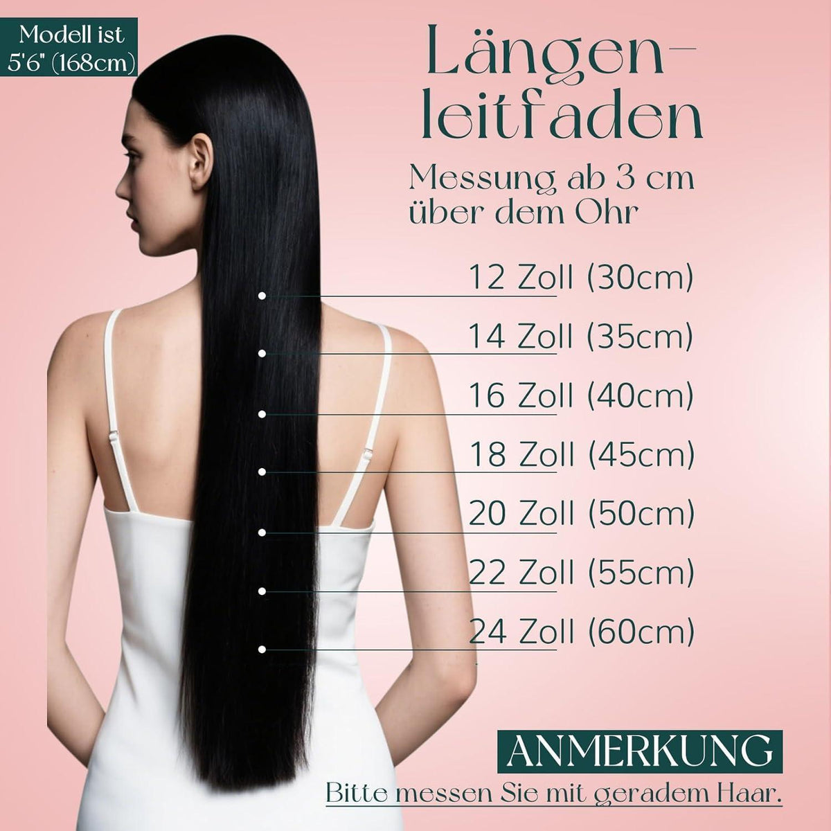 Clip-in Echthaarverlängerung Schwarz-Silber Mix 50cm