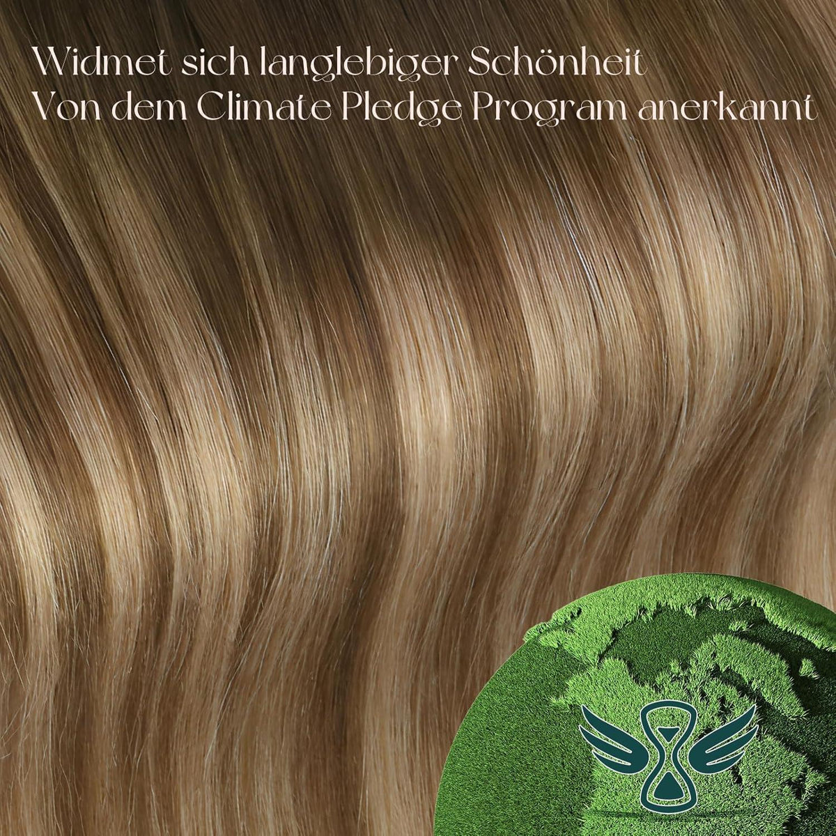 Clip-in Echthaarverlängerung Balayage Mittelbraun mit Blond
