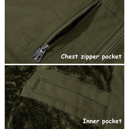 Herren Winterjacke Fleecegefüttert, Winddicht, Grün
