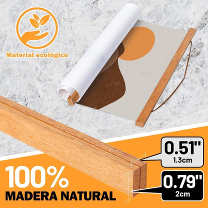 Magnetische Posterleiste Teakholz 100cm für Drucke