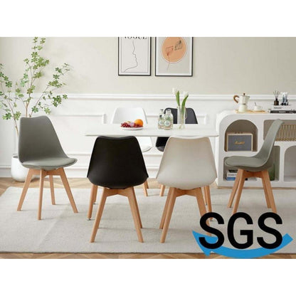 6 Esszimmerstühle Buche Holz Retro Design Schwarz