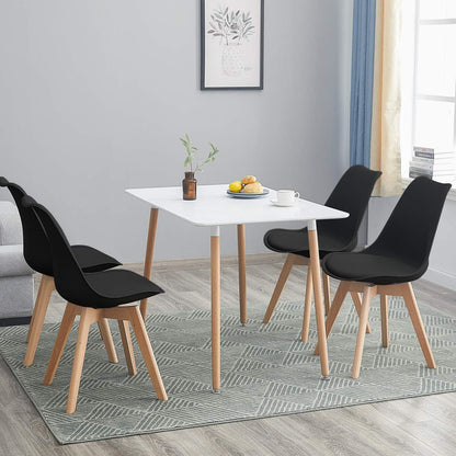 6 Esszimmerstühle Buche Holz Retro Design Schwarz