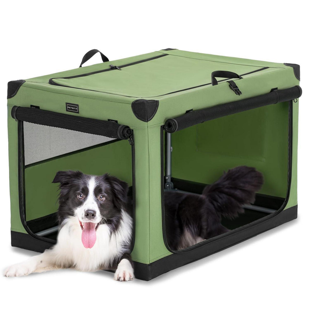 Petsfit Hundebox Reisebox Grün 90x60x59cm – Großer Hund