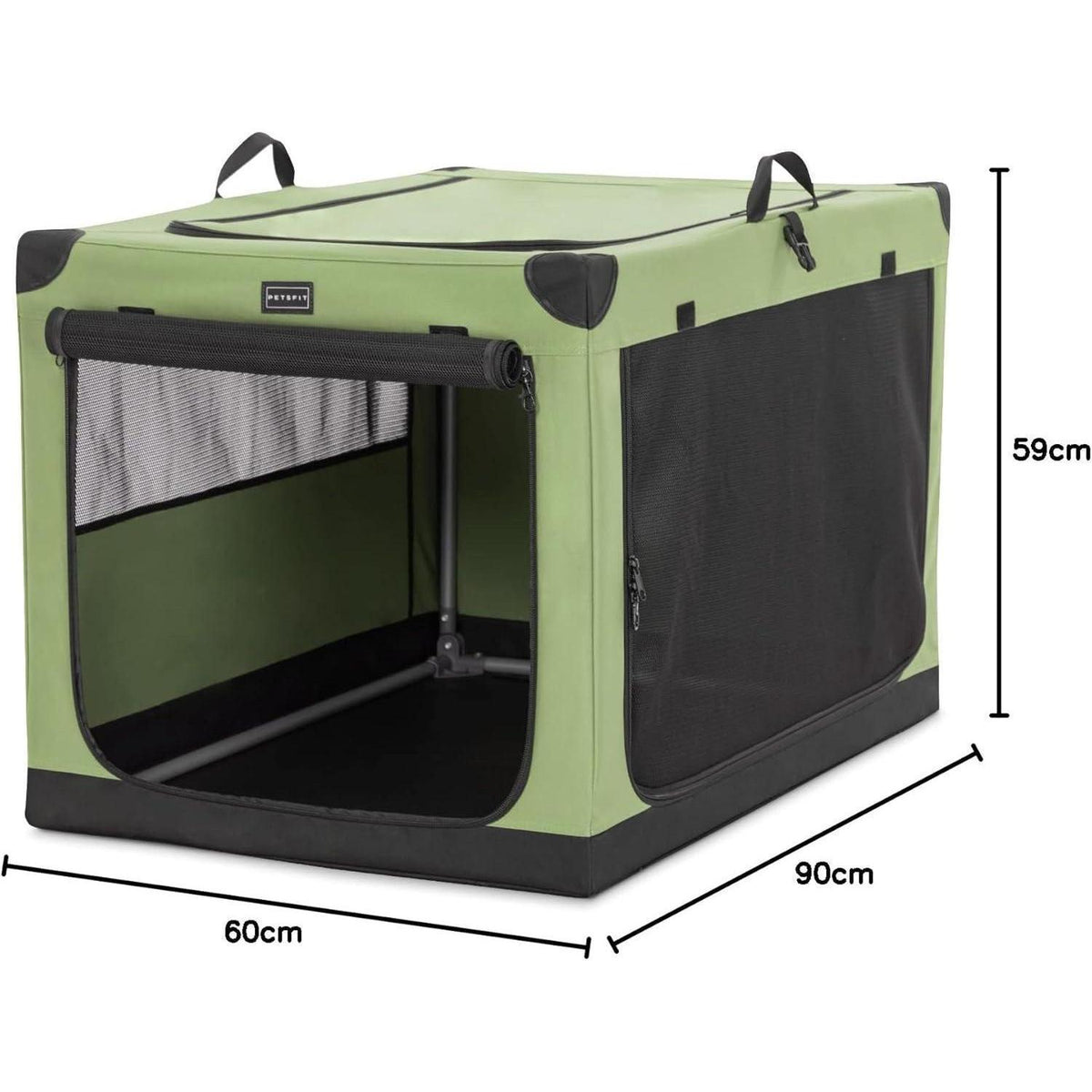 Petsfit Hundebox Reisebox Grün 90x60x59cm – Großer Hund
