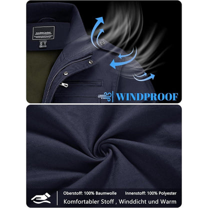 Herren Übergangsjacke Cargo Militär Winddicht mit Taschen Navy 3XL