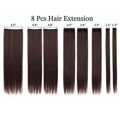 Weißblond Clip in Haarverlängerung 58cm – 8 Tressen, 140g