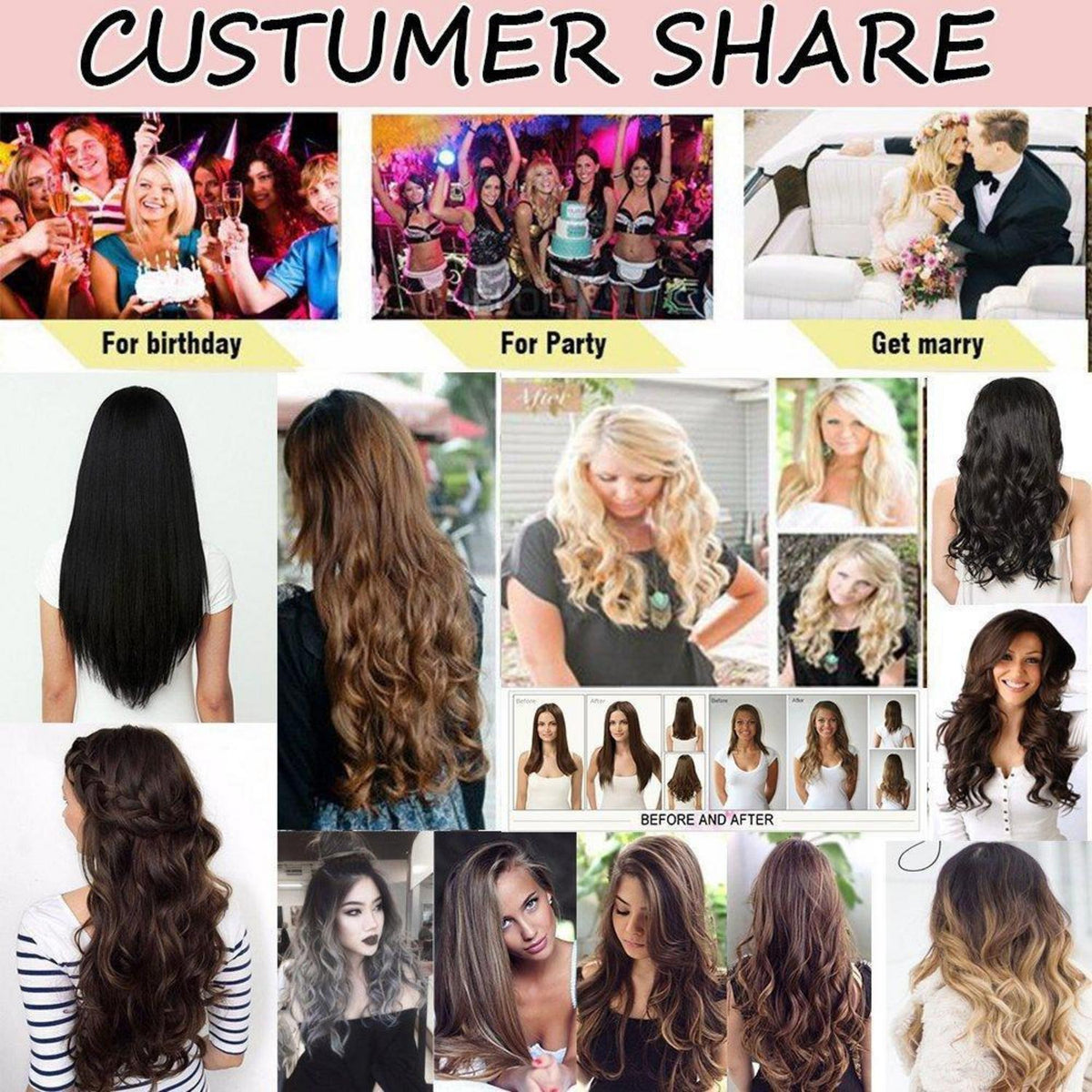 Weißblond Clip in Haarverlängerung 58cm – 8 Tressen, 140g