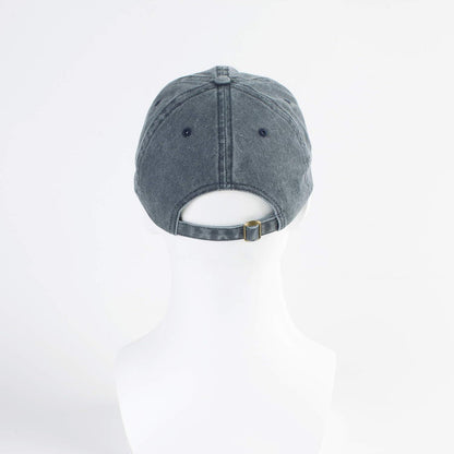 Baumwoll Baseball Cap Washed Denim Blaugrau Verstellbar