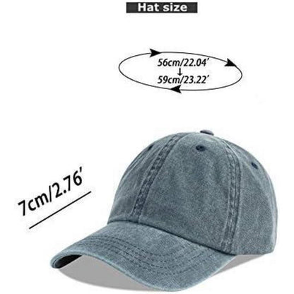 Baumwoll Baseball Cap Washed Denim Blaugrau Verstellbar