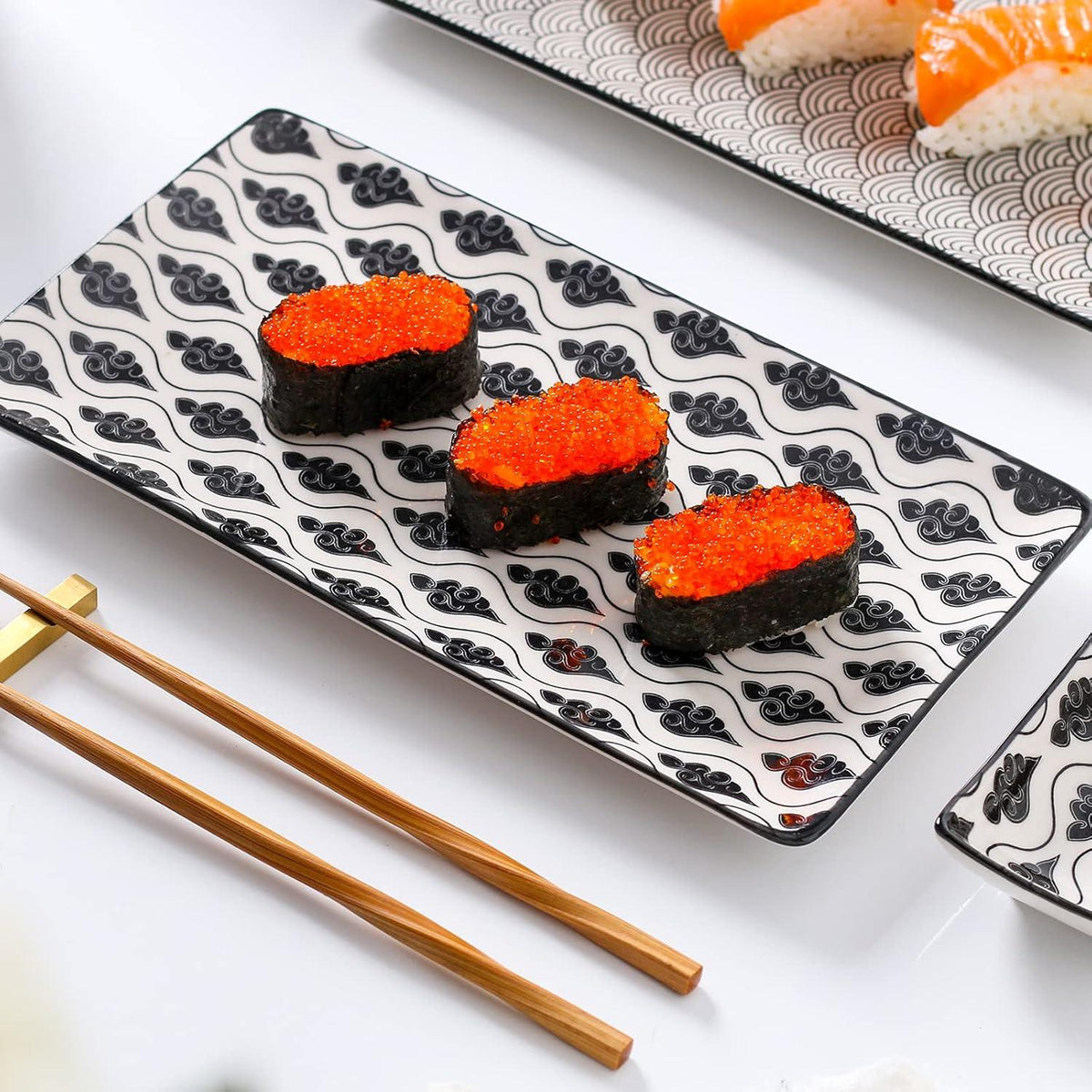 Vancasso Porzellan Sushi Set 8-teilig für 2 Personen Haruka Muster