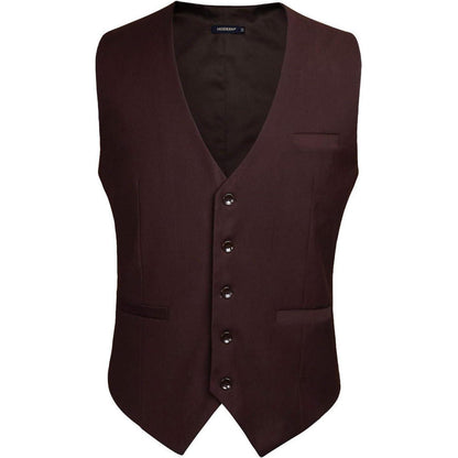 Herren Formale Hochzeit Party Weste 100% Baumwolle Braun XS