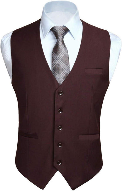 Formale Herren Hochzeit Party Weste Baumwolle Einfarbig XS Braun