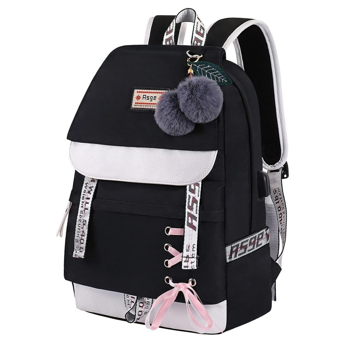 Schulrucksack Mädchen Ergonomisch Schwarz Wasserdicht