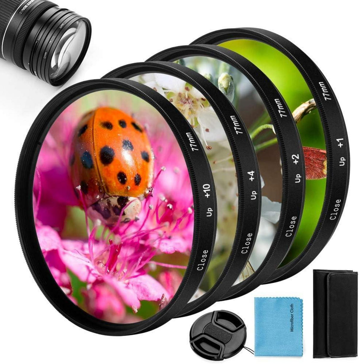 55mm Close-up Nahlinsen Filter Kit 4-teilig Makrolinsen Set Tasche