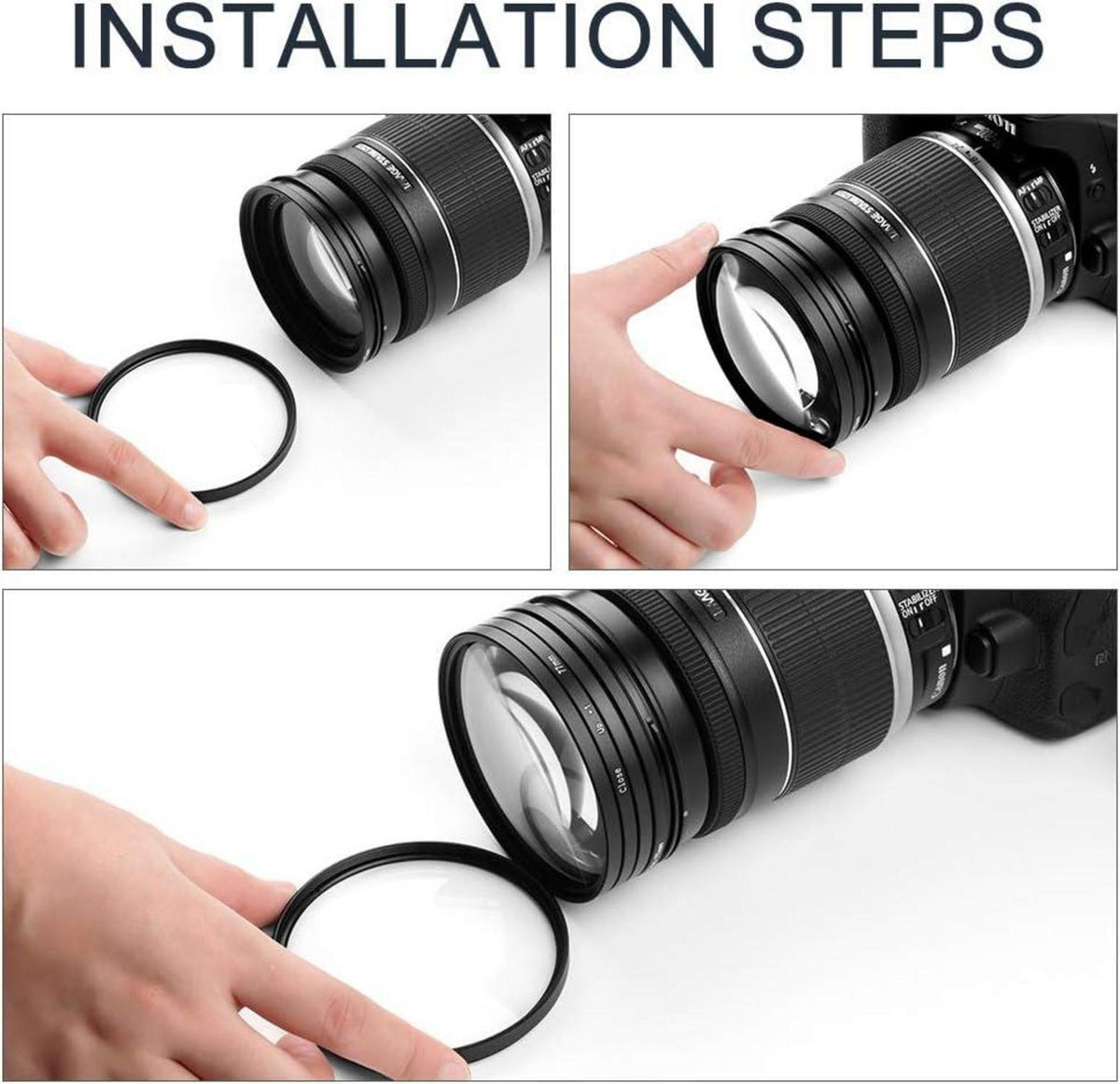 55mm Close-up Nahlinsen Filter Kit +1 +2 +4 +10 Set Tasche Canon Nikon Sony
