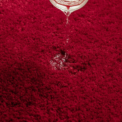 Rutschfester Badezimmerteppich Mikrofaser 50x80 cm Rot