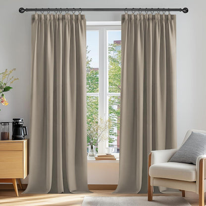 Blickdichte Vorhänge Set Taupe - Verdunkelungsvorhänge 240x140cm