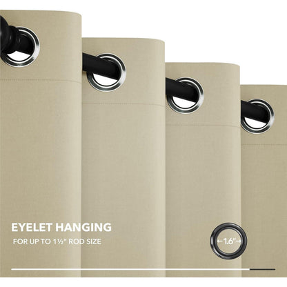 Blickdichte Thermogardine 290x200 cm – Beige Türvorhang & Raumteiler