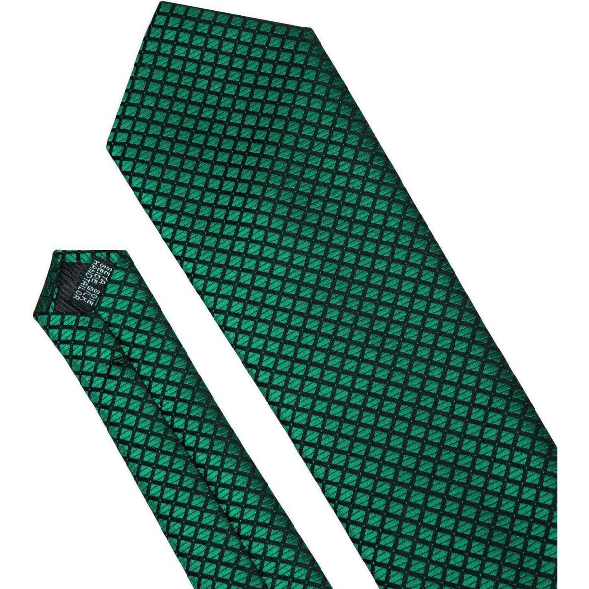 Herren Krawatten Set Seide Paisley mit Einstecktuch & Manschettenknöpfen Grün