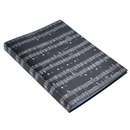 Musikordner A4 mit 40 Taschen – Notenablage Schwarz