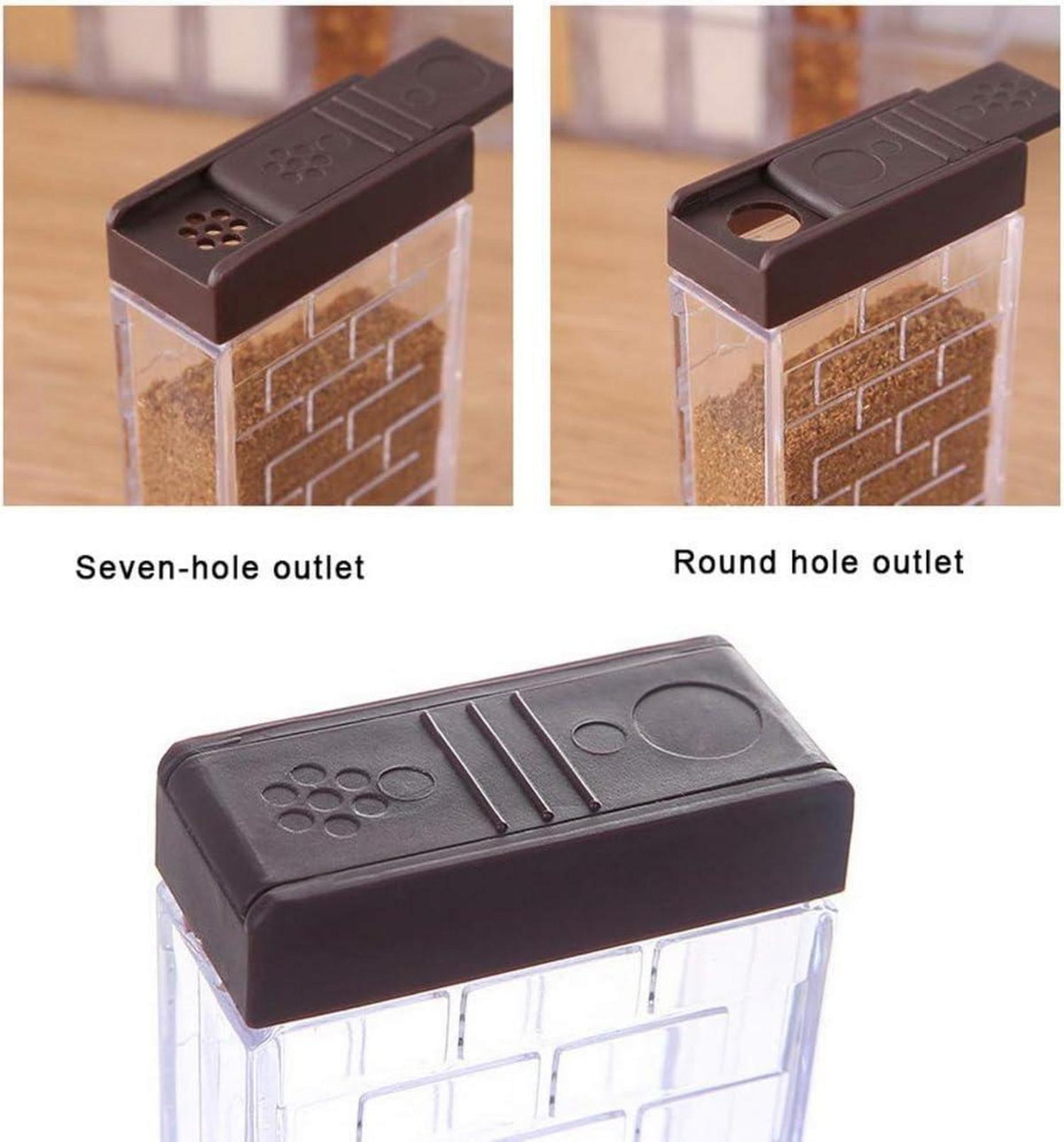 6er Set Gewürzgläser Gewürzdosen Kunststoff Spice Jars 16,5x6,5x10,5cm