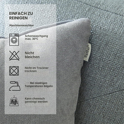 2er Set Kissenbezüge 30x50 cm Grau Chenille Flauschig