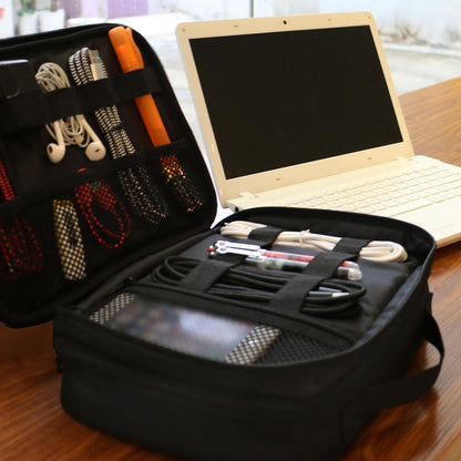 Kabeltasche Organizer für Reise Elektronik Zubehör Schwarz