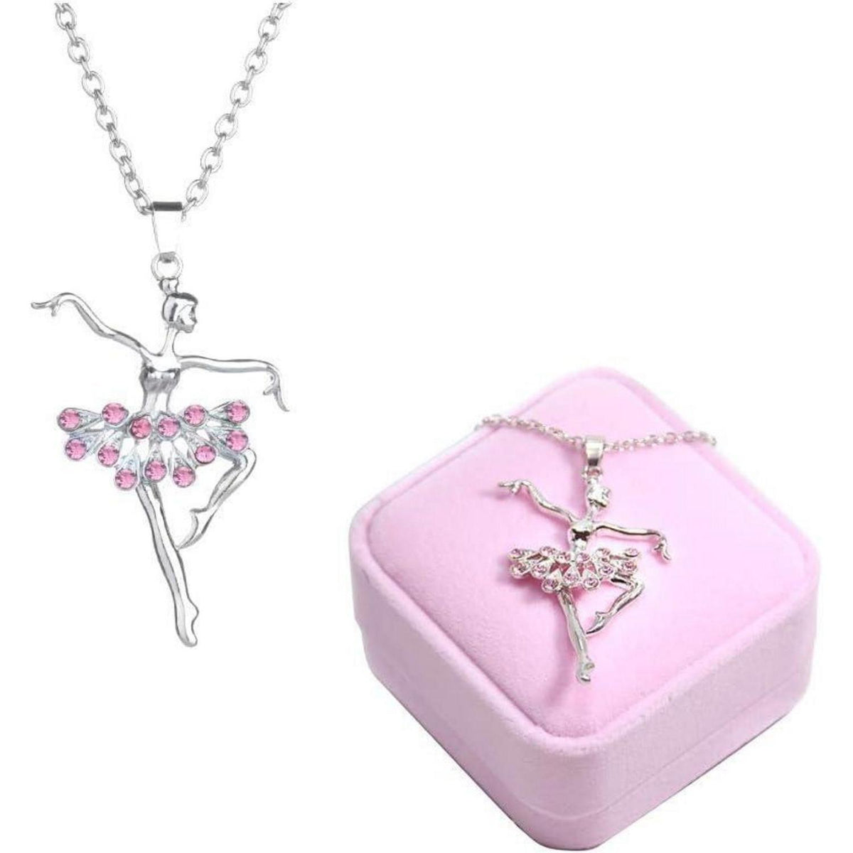 Ballerina Anhänger Halskette mit Kristall – Süßes Geschenk für Mädchen