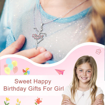 Ballerina Anhänger Halskette mit Kristall – Süßes Geschenk für Mädchen