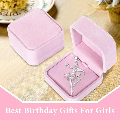 Ballerina Anhänger Halskette mit Kristall – Süßes Geschenk für Mädchen