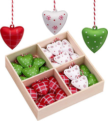 24er Set Herz Anhänger Weihnachtsdeko Metall Glöckchen 3.5cm