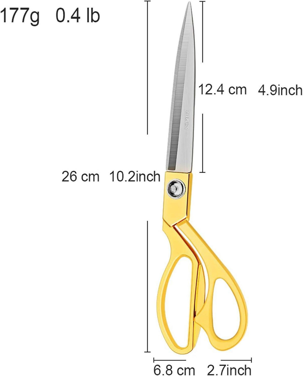 KUONIIY Schneiderschere aus Edelstahl 26 cm Gold Textilschere Schnitt