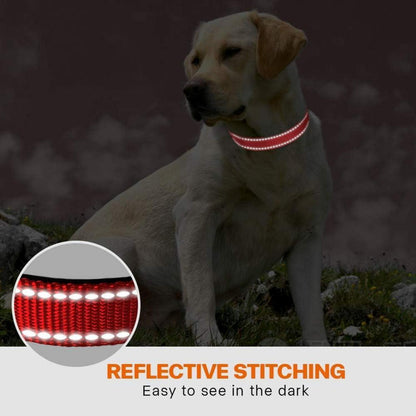 Taglory Hundehalsband Neopren Nylon Reflektierend Große
