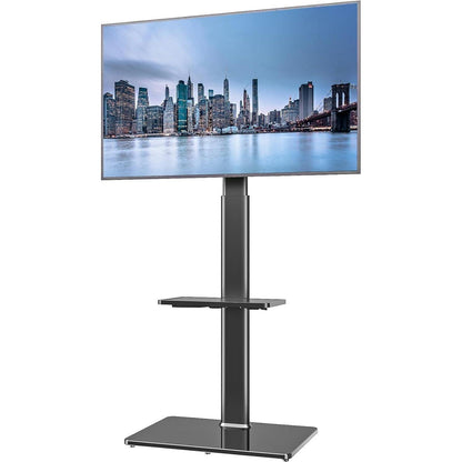 Höhenverstellbarer TV Standfuß mit Regalen für 19-42 Zoll Fernseher