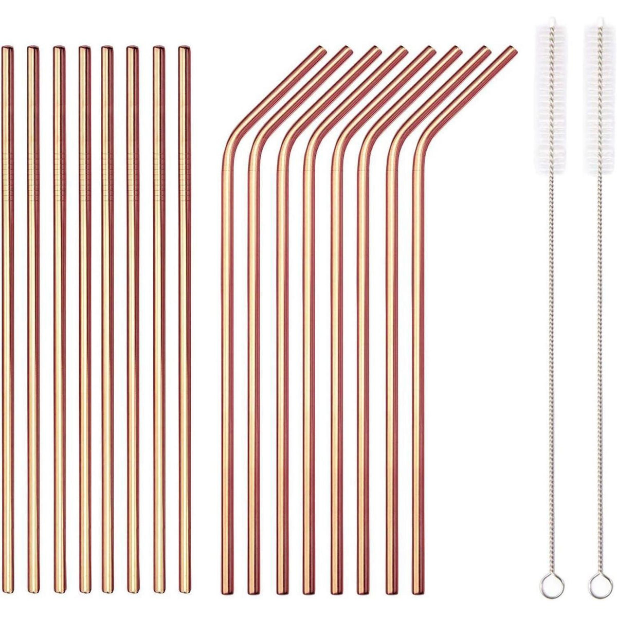 Wiederverwendbare Edelstahl Strohhalme Set mit Tasche – 18 Teile