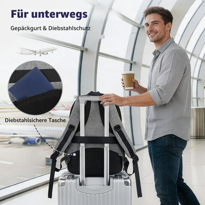 Laptop Rucksack 17 Zoll Herren & Damen | Wasserdicht, TSA Geprüft, Business & Schule