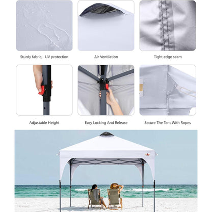 Pop-Up Pavillon 3x3m wasserdicht mit Zubehör, Weiß