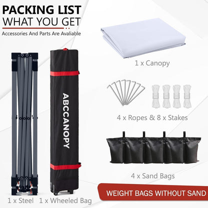 Pop-Up Pavillon 3x3m wasserdicht mit Zubehör, Weiß