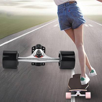 Skateboard Truck Set mit Rollen, Risern & Lagern – Silber/Schwarz
