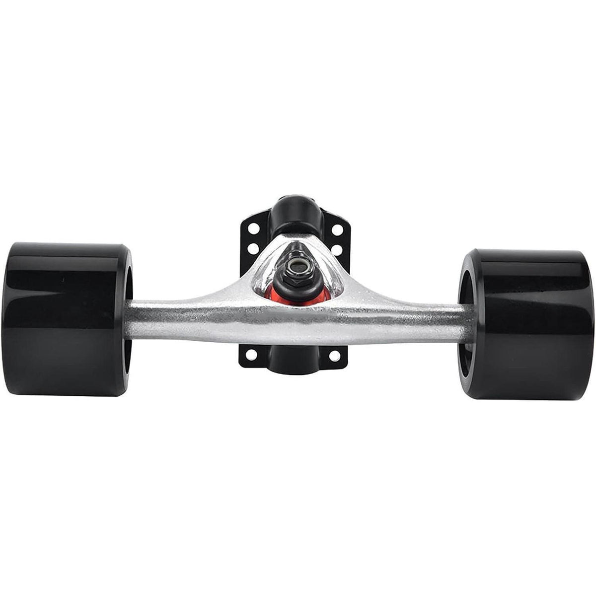 Skateboard Truck Set mit Rollen, Risern & Lagern – Silber/Schwarz
