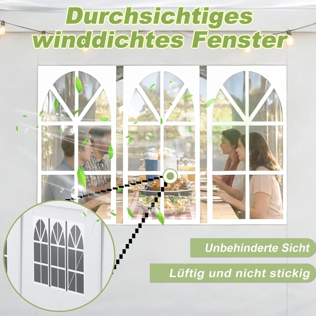 Wasserdichter Gartenpavillon 3x6m mit Seitenwänden