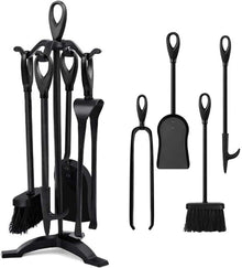 Kaminbesteck-Set 5-tlg. Schmiedeeisen für Kaminzubehör