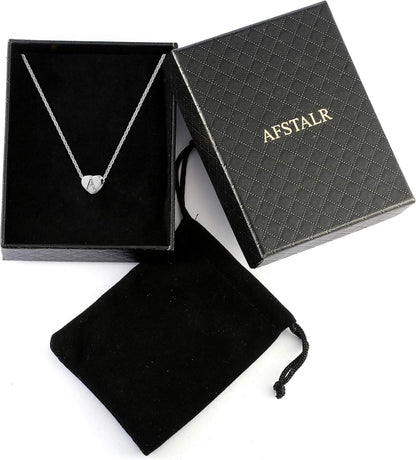 AFSTALR Silber Damen Buchstabenherz Halskette Initialschmuck Frauen Mädchen