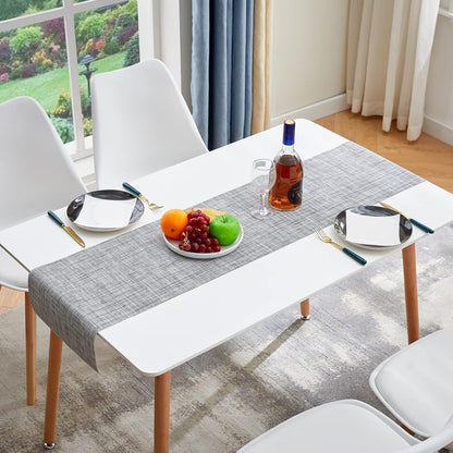 Weißer Küchentisch 110x70cm – Skandinavischer Esszimmertisch mit Buchenbeinen