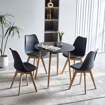 Runder Esstisch Schwarz Skandinavisch – MDF Küchentisch 80x80cm